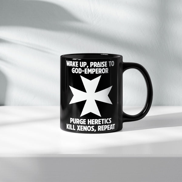 Warhammer 40K Black Templar Coffee Mug – Purge Heretics & Kill Xenos